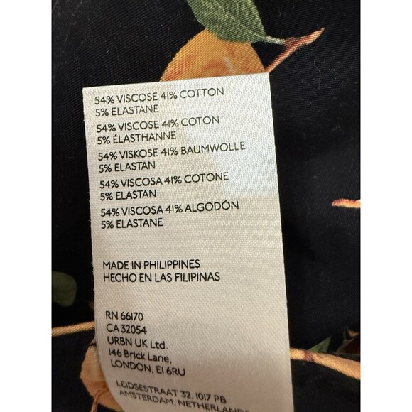 Anthropologie Maeve Women's The Colette Wide Leg Crop Pants Black Peach Size 31 - Picture 9 of 9